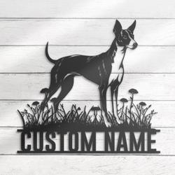 custom hound wall decor metal art led light