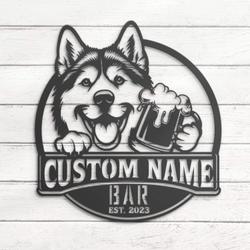 custom huskador bar decor wall art led light