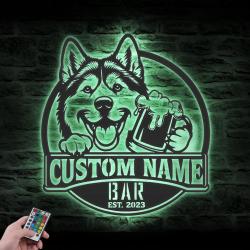 custom huskador pub sign wall art led light