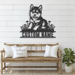 custom husky baby wall decor led light