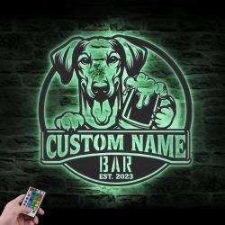 custom ibizan bar decor metal wall art led light