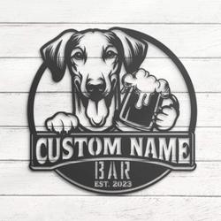 custom ibizan hound dog pub wall art led light