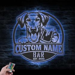 custom ibizan hound metal sign pub wall art led light