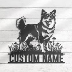 Custom Icelandic Sheepdog Metal Wall Art LED Light