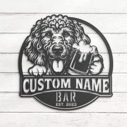 Custom Funny Irish Doodle Thirsty Beer Pub Metal Wall Art
