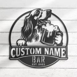 custom irish setter bar decor wall art led light