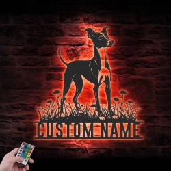 custom italian greyhound dog wall art led light
