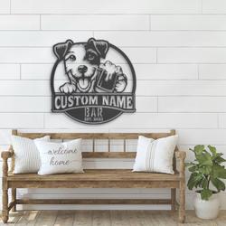 custom jack russell bar wall art led light