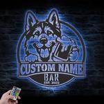 custom jamthund dog bar decor metal wall art led light
