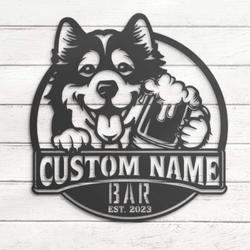 custom karelian bar decor metal wall art led light