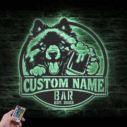 custom keeshond bar decor wall art led light