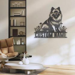 custom keeshond led wall sign personalized metal dog wall art
