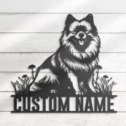 custom keeshond metal wall decor personalized led lighted dog art