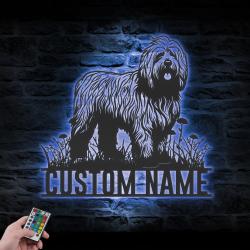 custom komondor metal wall sign led light
