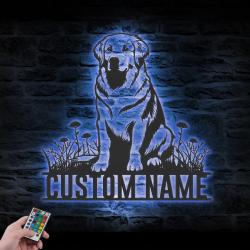 custom kuvasz metal wall sign led light