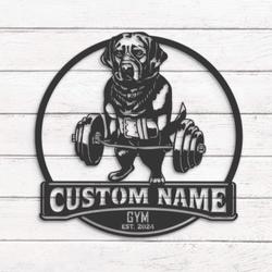 custom lab workout wall decor metal art led light