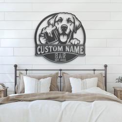 custom labrador beer dog art wall art led light