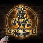 custom labrador dog lifting weight wall art led light