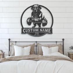 custom labrador gym dog wall decor led light