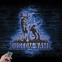 custom labrador metal wall sign led light