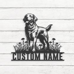 Custom Golden Labrador Metal Wall Art LED Light