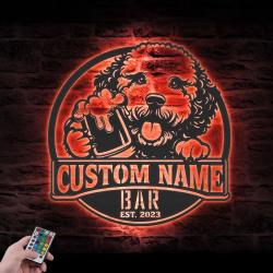 custom lagotto bar decor wall art led light