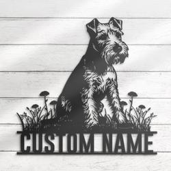 Custom Lakeland Terrier Metal Wall Art LED Light