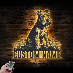 custom lakeland terrier wall art led light