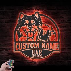 custom lapphund bar decor wall art led light