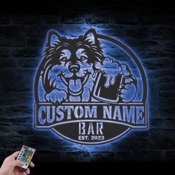 custom lapphund pub sign wall art led light