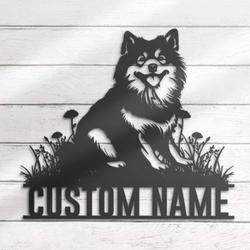 Custom Finnish Lapphund Metal Wall Art LED Light
