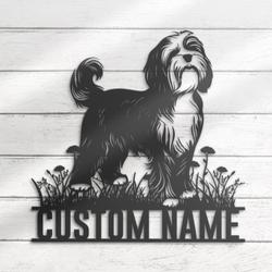 custom lowchen dog wall art led light