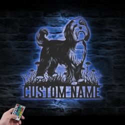 custom lowchen metal wall sign led light