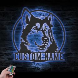 Custom Mix Malamute GSD German Shepherd Metal Wall Art