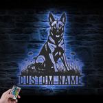 custom malanois metal wall sign led light
