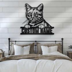 custom manx wall decor cat art led light