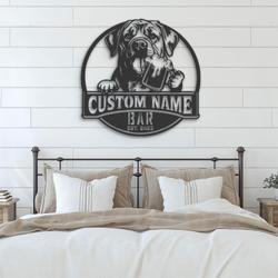 custom mastiff beer bar decor wall art led light