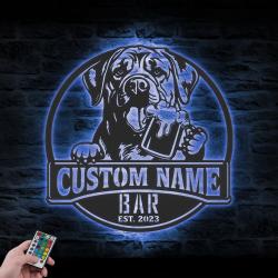 custom mastiff pub sign wall art led light