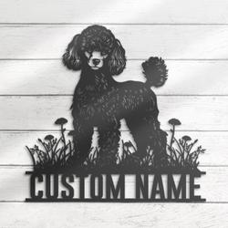Custom Miniature Poodle Metal Wall Art LED Light