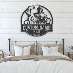 custom mountain dog beer art wall art led light