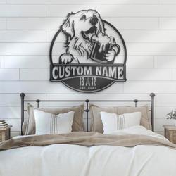 custom mountain dog beer art wall decor led light
