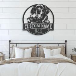 custom newfoundland bar dog wall art led light