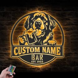 custom newfoundland dog wall art led light