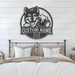 custom norwegian buhund beer art wall art led light