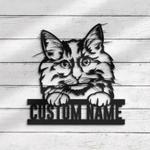 custom norwegian peeking cat wall art led light