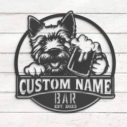 custom norwich terrier bar decor wall art led light