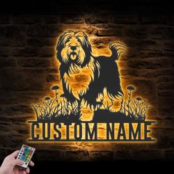 custom old english sheepdog wall art led light