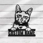 custom peeking korat cat wall decor led light