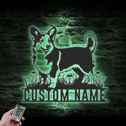 custom pembroke corgi bar sign wall art led light