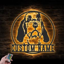 custom petit basset wall art led light